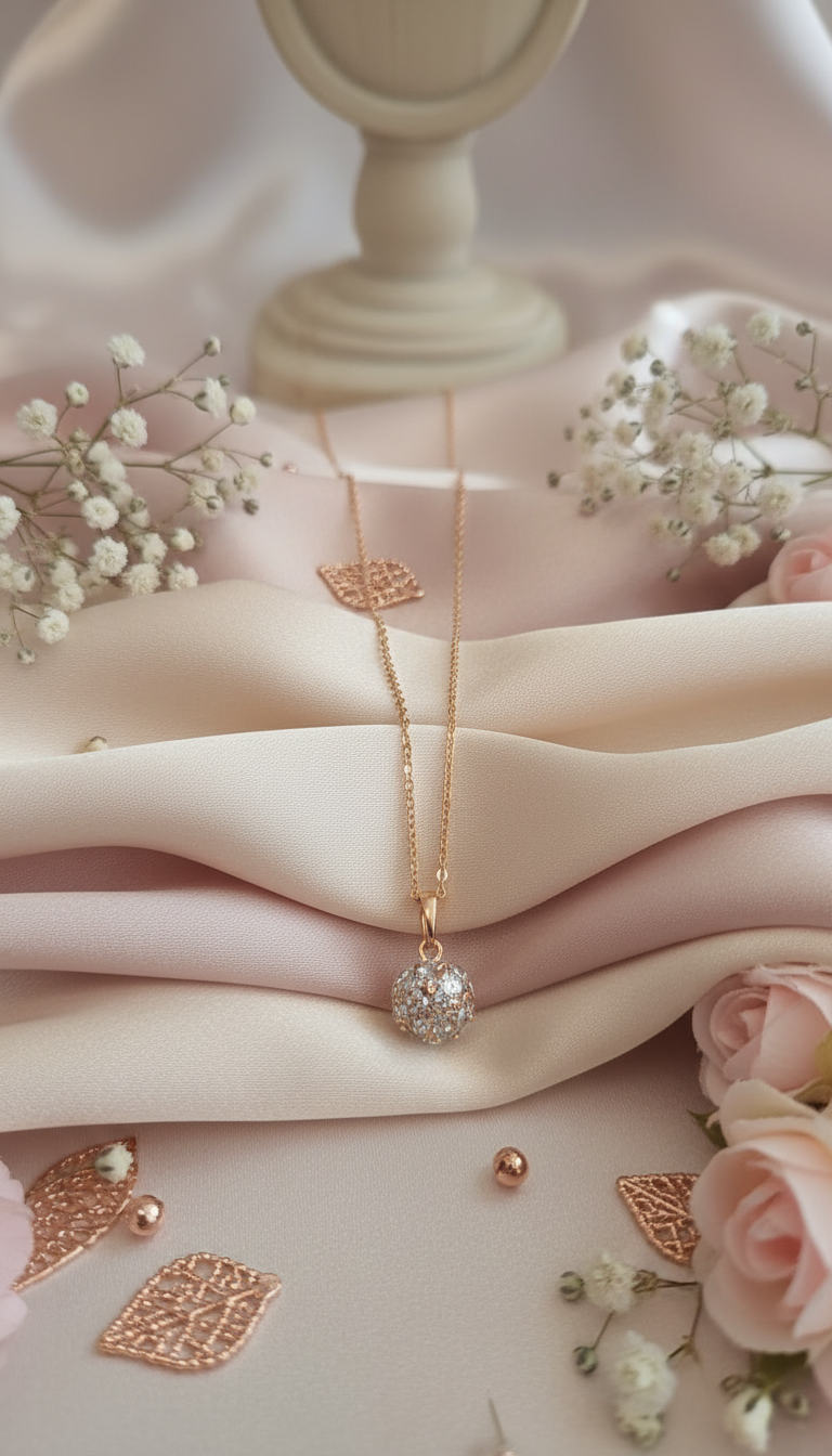 Crystal Heart Necklace - Elegant Setting