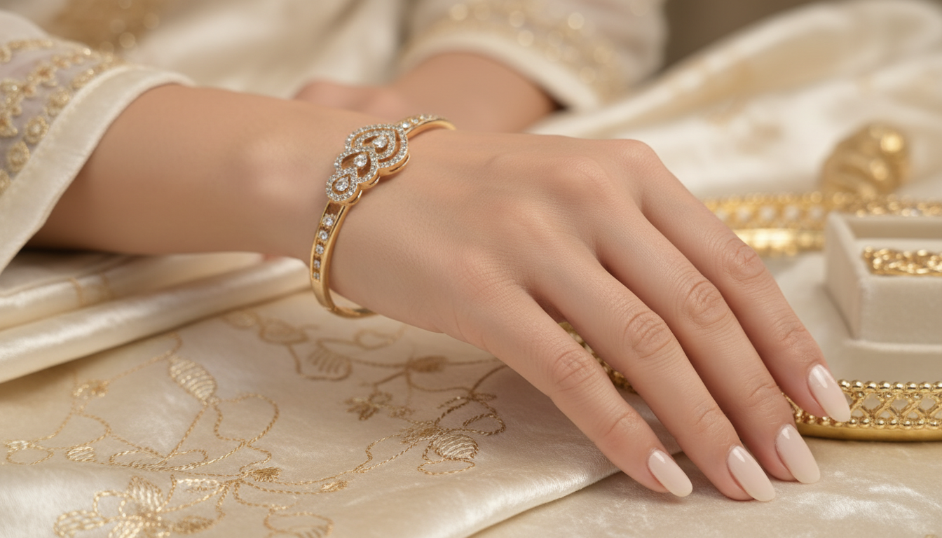 Crystal Infinity Knot Bangle - Lifestyle Shot