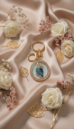 Crystal Owl Keychain - Elegant Setting