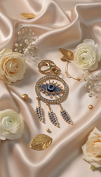 Evil Eye Dreamcatcher Keychain - Elegant Setting