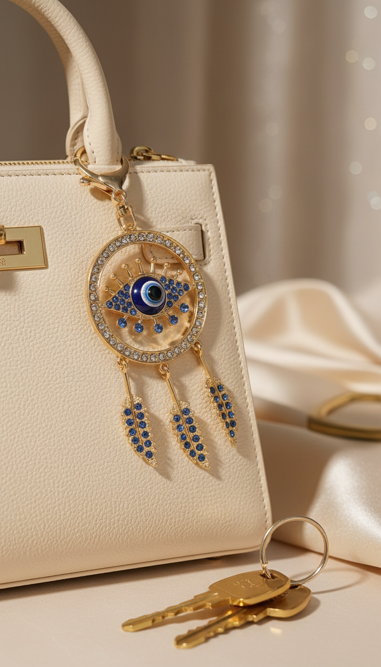 Evil Eye Dreamcatcher Keychain - Lifestyle Shot