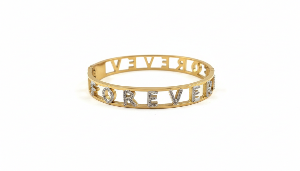 FOREVER Cutout Bangle - White Background