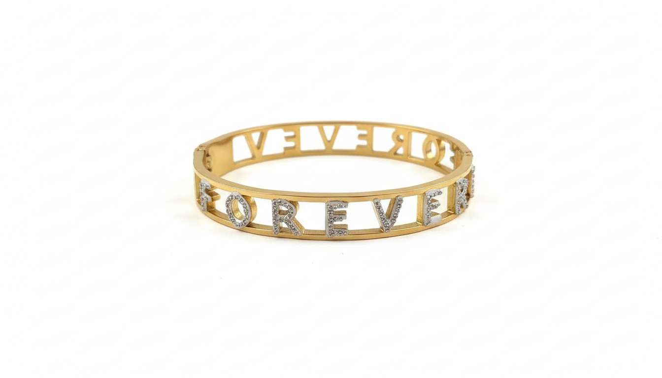 FOREVER Cutout Bangle - White Background