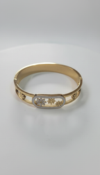 Gold Clover Cutout Bangle - White Background