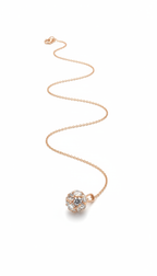 Round Crystal Pendant Necklace - White Background